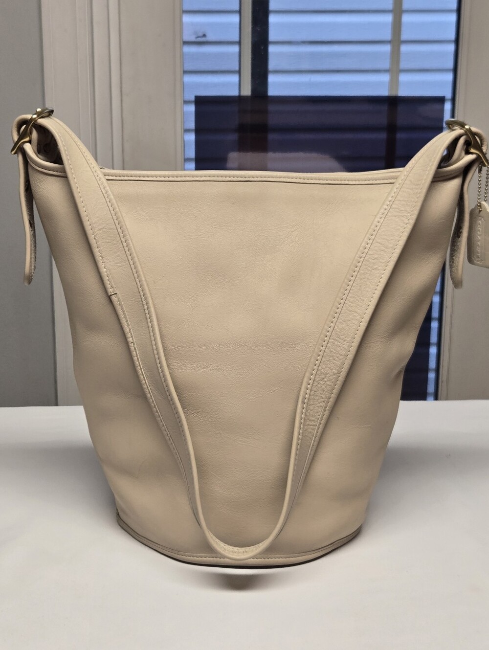 Coach Vintage 90's Bone Duffle Sac XL Hobo Bucket Shoulder Bag - Picture 7 of 7